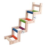 Escalera De Madera Para Loros, Jaula Estilo D 42cmx10cm