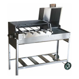 Churrasqueira Dupla Inox Bafo Grill Com Kit Giratorio Inox