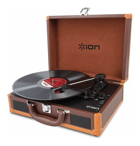 Vinyl Motion Deluxe Ion Toca Discos Vitrola Com Maleta Usb