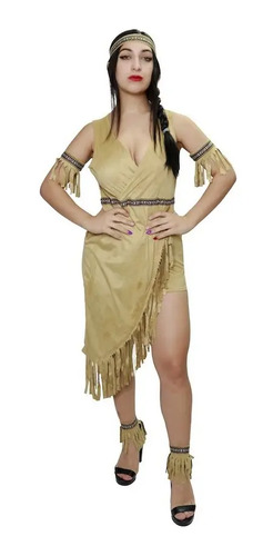 Disfraz Vestido India Americana Clasico Con Accesorios Dama