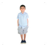 Cj Infantil Menino Camisa Tricolini Bermuda Sarja Linho 4-10
