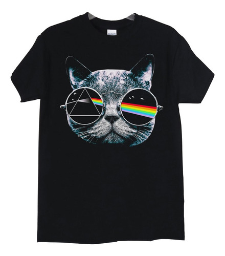 Polera Pink Floyd Cat Prisma Gato Black Rock Abominatron