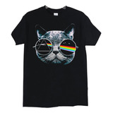 Polera Pink Floyd Cat Prisma Gato Black Rock Abominatron