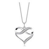 Hermoso Collar Corazón Infinito Amor Plata 925 Diamante