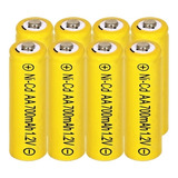 Yibatopow Paquete De 8 Baterias Solares Aa 700 Mah 1.2 V Ni-