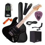 Kit Guitarra Stratocaster Completo Com Amplificador 