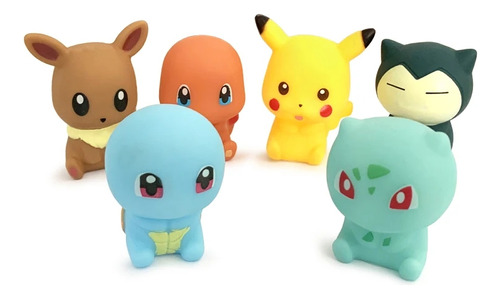 6 Figuras Pokémon Pikachu Snorlax Charmander Juguete Anime