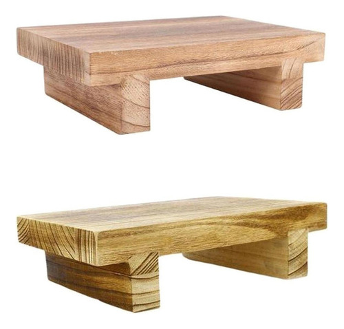 Mesa De Madera De 2 Piezas Al Lado De La Cama De Madera