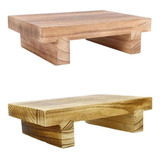 Mesa De Madera De 2 Piezas Al Lado De La Cama De Madera