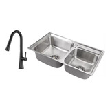 Cuba Dupla Inox Gourmet E Torneira Gourmet Extensível Deend