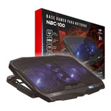 Base Notebook Nbc-100bk C3tech Gamer Para Jogo 4 Coolers Led