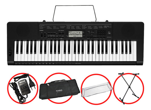 Kit Teclado Casio Ctk3500 Arranjador Musical 5/8 Completo