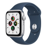 Apple Watch Se (gps, 44mm) - Caja De Aluminio Color Plata - Correa Deportiva Azul Abismo