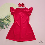 Roupa Infantil Menina Natal Vestido Vermelho Luxo
