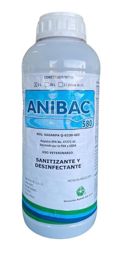 Anibac 580 Sales Cuaternarias Sanitizante Desinfectante 1 Lt