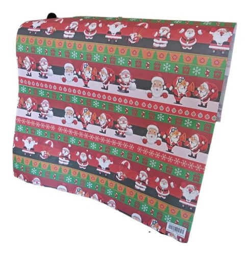 Papel De Regalo Navideño Pack // X5 90x60cm Santa Claus