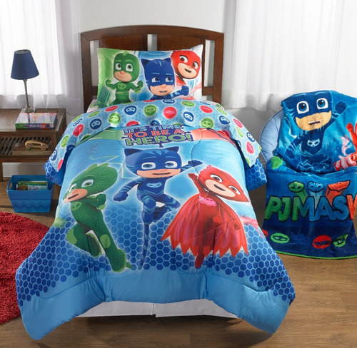 Juego De Cama Héroes En Pijamas Edredón Y Sabanas Pj Masks.