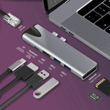 Hub Adaptador Usb C 7 En 2 Macbook Pro Ethernet Rj45 Hdmi