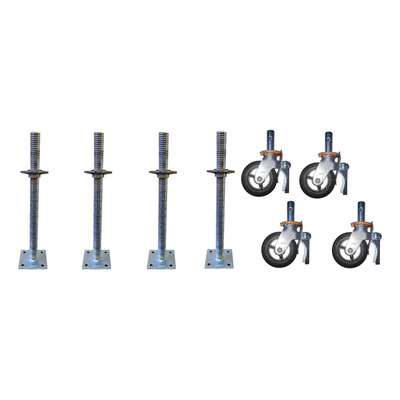 4tornillo Nivelador 50m 34mm, 4ruedas Andamio Freno 6 300kg