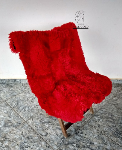 Pelego Carneiro Decoração Vermelho Casa Cama Sofá Montaria