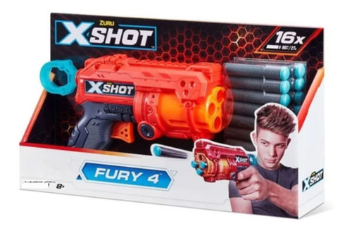 Pistola Lanza Dardos X-shot Fury 4 Excel Roja Zuru