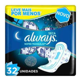 Absorvente Always Noites Tranquilas Cober Seca C/abas 32 Uni