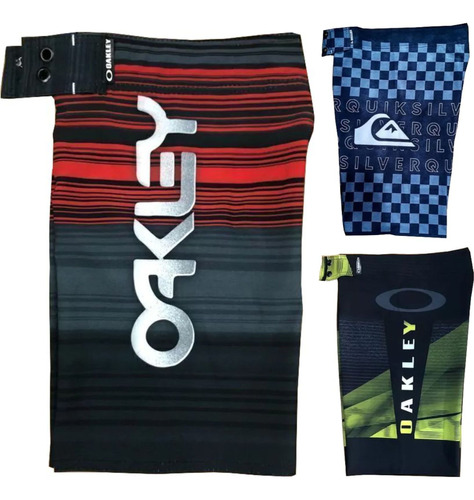 Kit 5 Bermudas Masculina Tactel Elastano Praia Surf Academia