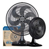 Ventilador De Mesa Preto Turbo 50cm 6 Pás Oscilante Cor Preto Ventisol 127v