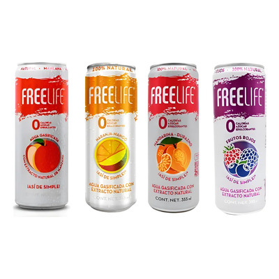 Agua Mineral Freelife Cero Azucar 4 Sabores 24 Pack 355 Ml | MercadoLibre