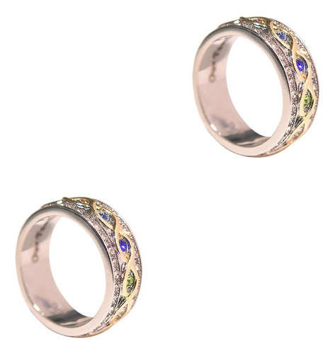 2 Anillos De Aguamarina Para Madre Y Cumpleaños Para Hombre