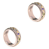 2 Anillos De Aguamarina Para Madre Y Cumpleaños Para Hombre