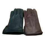 Guantes Cuero Cabritilla Con Polar Negro Marrón Guns Leather