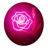 Cartel Flor Rosa En Neón Led / Flex / Decoración / Hogar