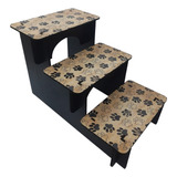 Escada Madeira 3 Degraus Para Pet Cachorro E Gato 60cm Mdf 