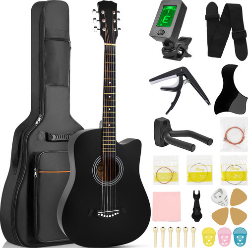 Guitarra Acústica Clasica 38 In Con Funda Y Accesorios Retro