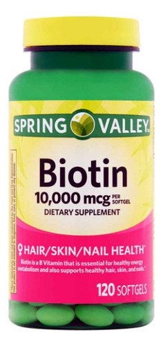 Biotina 10000 Mcg 120un  Spring Valley Original Eua