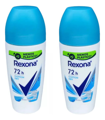 2 Desodorante Rexona Feminino Roll On Cotton Dry 50ml