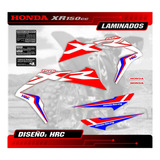 Kit Calcos - Gráfica Honda Xr 150 Hrc - Moto Roja - Laminado