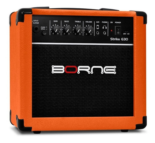 Cubo Amplificador Guitarra Borne Strike G30 Laranja