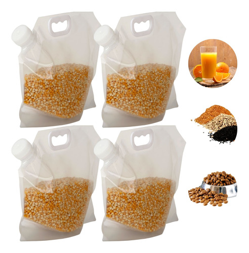 Kit 4 Dispenser Grãos Cereal Organizador Geladeira Armário