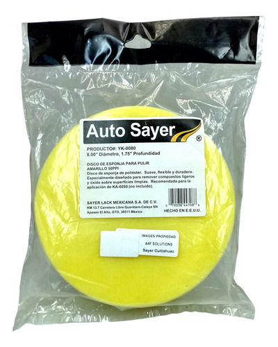 Esponja Para Pulimento  De Corte Sayer Automotriz 1 Pza 