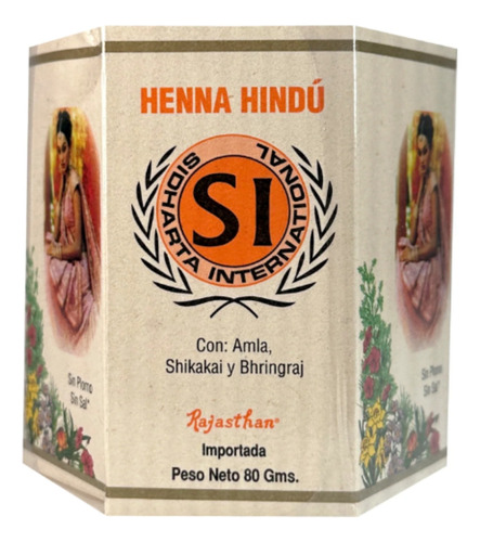 Henna Hindú Tinte Natural Cobrizo Granate 80gr