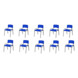 Kit 10 Cadeira Infantil Iso Escolar Estudo Base Cinza