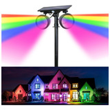 Focos Solares Exteriores Decorativos Rgb Impermeables Doble