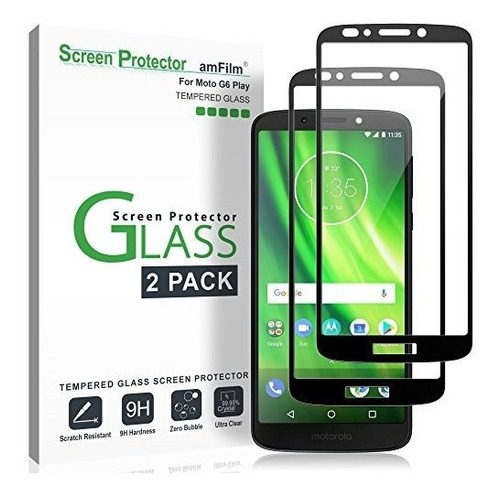 Amfilm Moto G6 Play Protector De Pantalla De Vidrio, Paquete