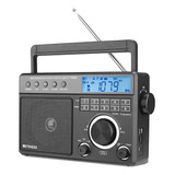 Radio Portátil De Onda Corta Con Pantalla Retroiluminada Y G