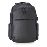 Bolsa Mochila Couro Executiva Notebook 15,6 Usb Antifurto Cor Preto Desenho Do Tecido Liso