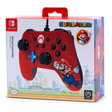Mando Power A Con Cable Para Nintendo Switch Mario Edicion Color Rojo