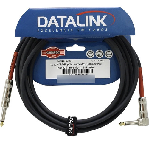 Cabo Datalink Garage Guitarra P10- P10 90 Graus -- 3 Mts