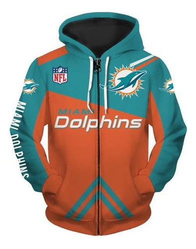 Sudadera Con Capucha De Rugby Nfl, Abrigo Con Cremallera